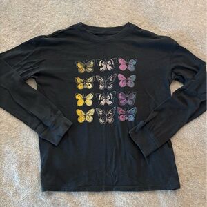 Girls butterfly long sleeve shirt